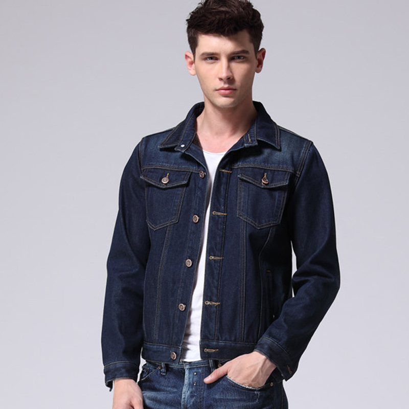 mens dark blue jean jacket
