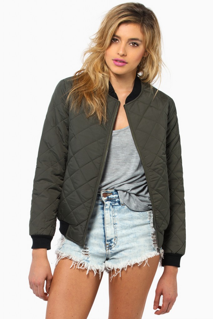 Quilted Bomber Jacket Womens Jackets