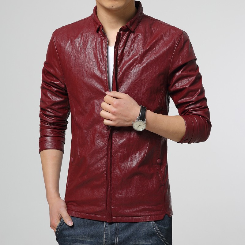 Red Leather Jacket For Men 