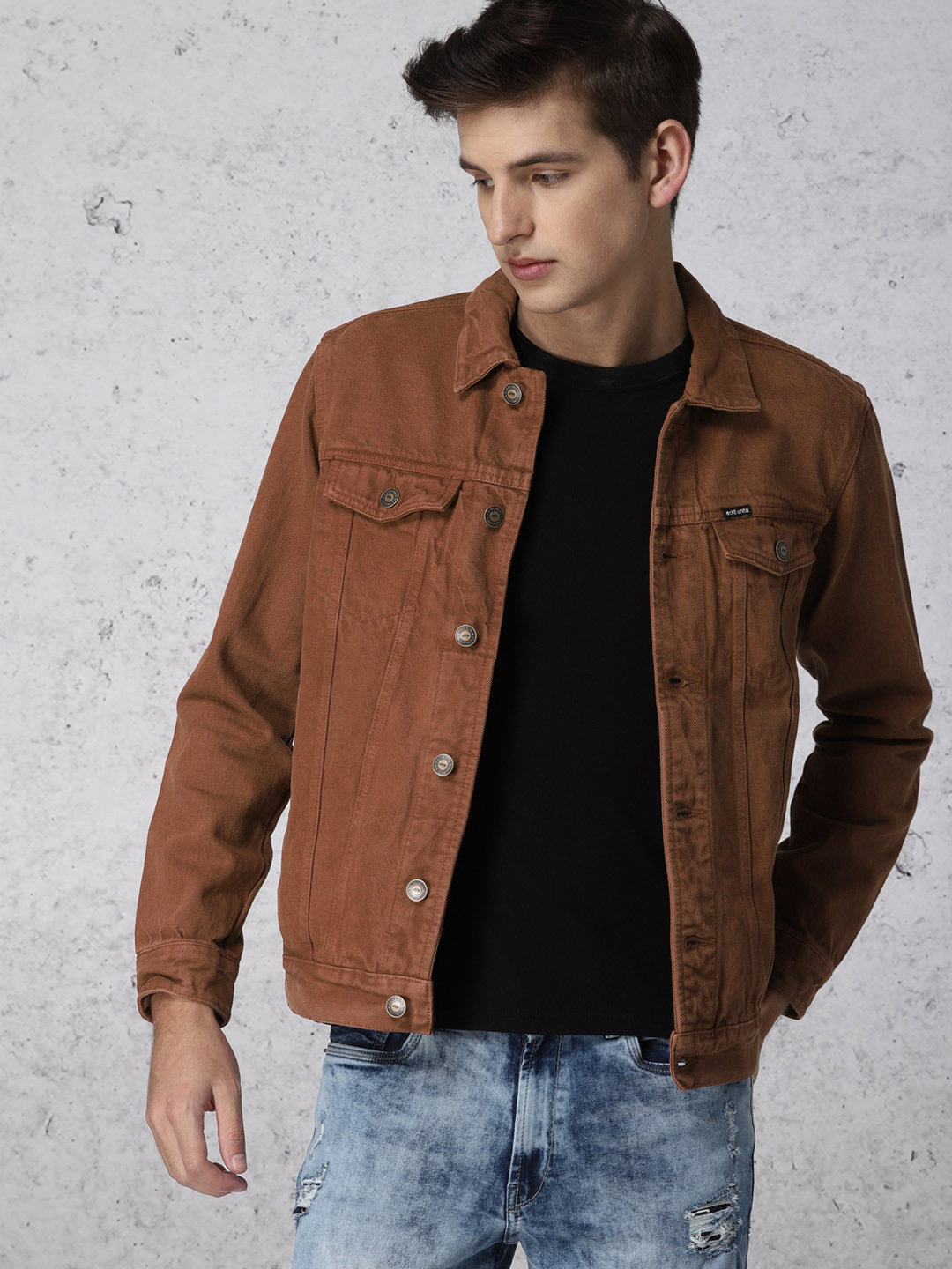 Brown Denim Jacket - Jackets