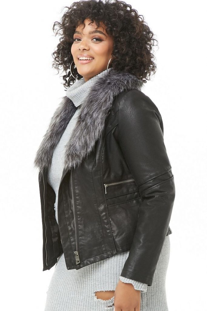 Plus Size Biker Jacket - Jackets