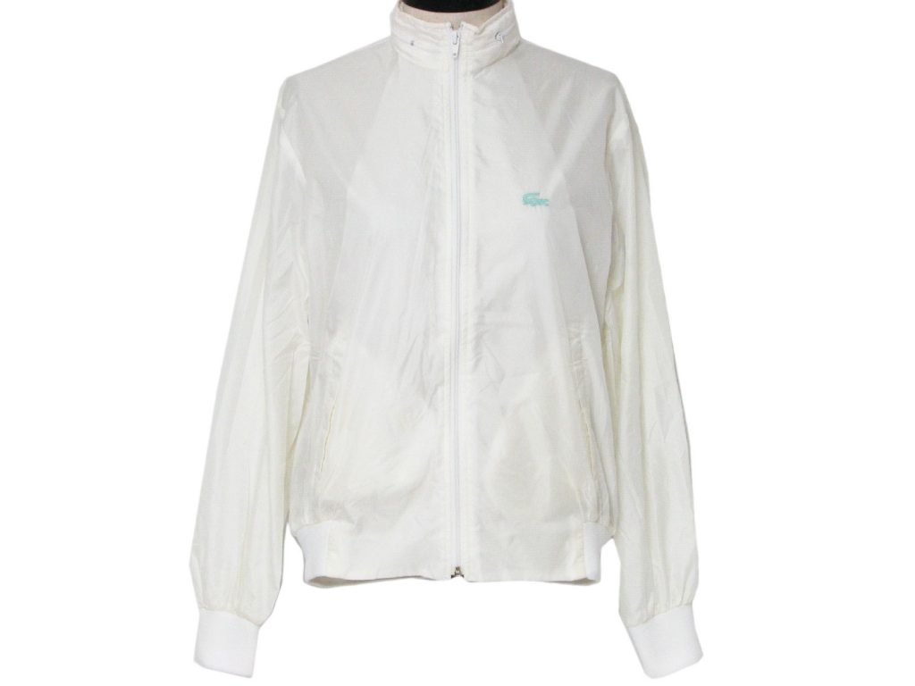 white lightweight pullover windbreaker jacket