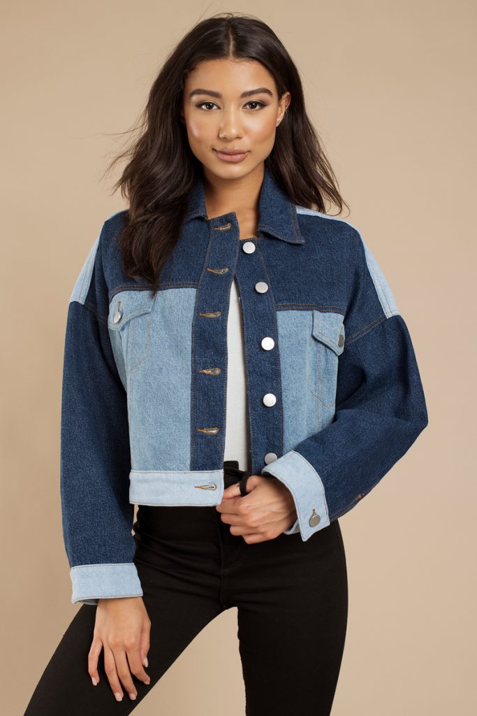 Two Tone Jean Jacket - Jackets