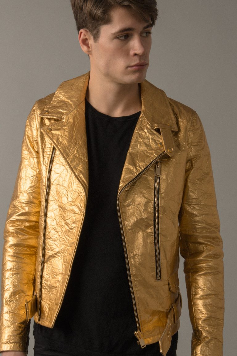 Gold Leather Jacket - Jackets