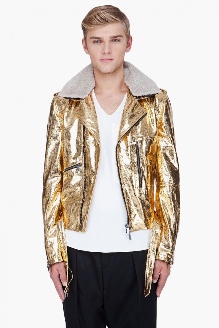 Gold Leather Jacket Jackets